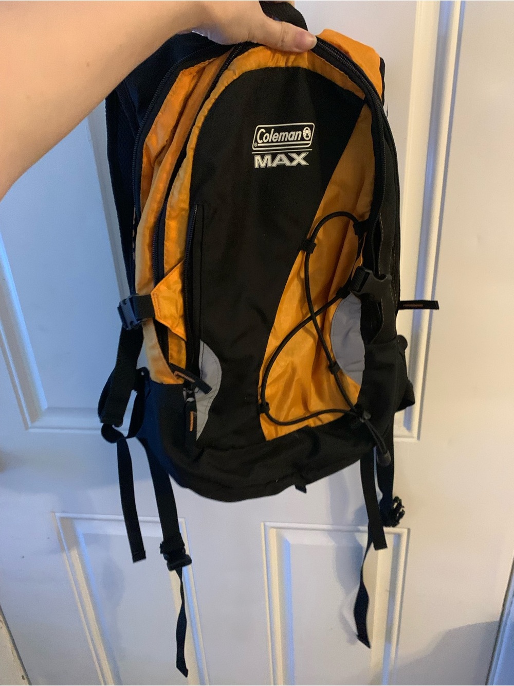 Coleman MAX Hiking Backpack Orange/Black/Gray Zip Padded Back